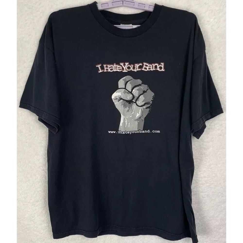 I Hate Your Band Tee Black Adult Size XL Concerts Rock Country Rap Music Skater‎
